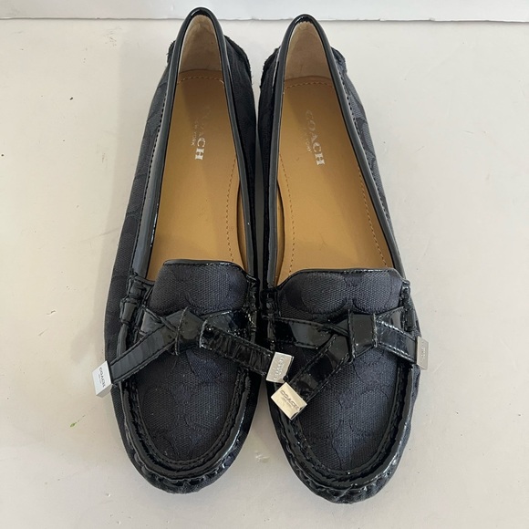 Coach Frida Black Signature Logo Loafer Size 7.5 - Picture 3 of 11